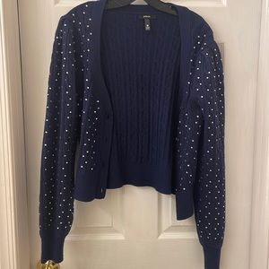 Blue bedazzled sweater from AQUA size L